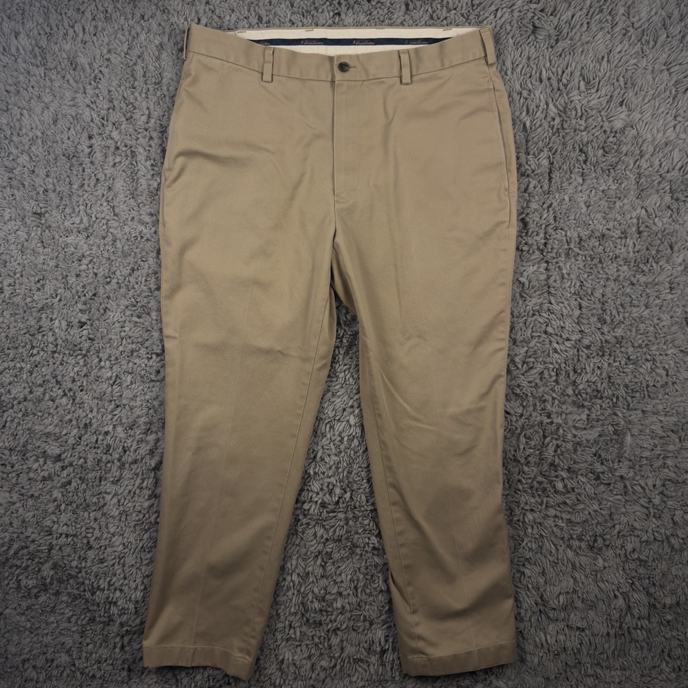 Brooks Brothers Advantage Chino Clark Pants Men W37/L30 Single Pleate
